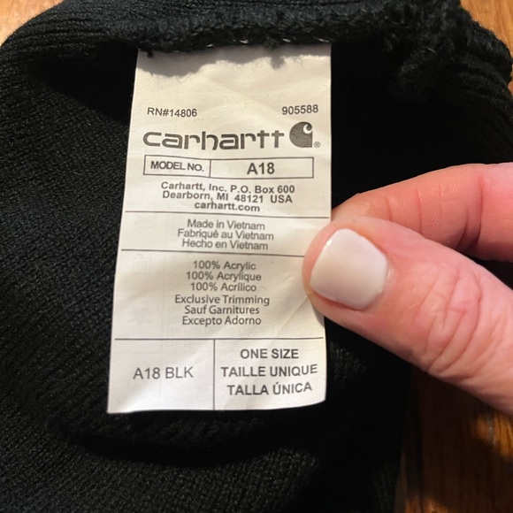 Carhartt Black Knit Cuffed Beanie - Picture 4 of 4